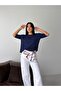 Premium Viscose Sausage Collar Half Sleeve Comfortable Fit Flexible Summer Knitwear Blouse - 4