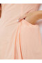 Peach Square Neck Knee Length Dress - 3