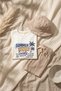 Boy's Beige Muslin Shorts 3-Piece Set - Summer House Printed Cotton T-Shirt & Bucket Hat Set - 2