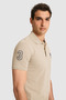 Men's Slim Fit Polo Collar Light Khaki Basic T-Shirt 50326920-Vr183 - 2