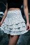 4-Layered Ruffled Mini Skirt with Elastic Waist and Comfortable Fit - 2