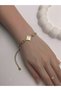 26Blk27 - Gold Steel Bracelet with Flower Detail - 2