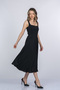 Women's Summer Black Mayra Premium Strappy Square Neck Long Midi Dress Stylish Daily Comfortable 50411 - 3