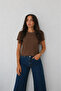 Women's Black Crew Neck Basic Crop T-Shirt Short Sleeve Cotton T-Shirt - 4