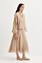 Flowy V-Neck Tencel Blouse Skirt Set Mink - 2