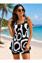 Black and White Patterned Blouse and Leggings Two-Piece Set - 2