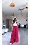 Fuchsia Ultra Wide Leg Tensel Pants