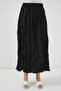 Women's Long Crinkled Skirt 1472 - Black - 2