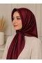 Madame Polo Burgundy Color Crow's Feet Patterned Cotton Soft Jacquard Scarf Alinda Series