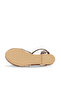 Brown Tulle-Mink Leather Women's Flat Sandals - 5