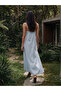 Lcw Vision Blue Rope Strap A-Line 100% Linen Dress - 3