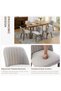 Set of 2 Wooden Dining Chairs, Upholstered Kitchen Chairs, Dining Room with Padded Seat and Wooden Legs, Modern Fabric Side Chair for Kitchen, Dining Room, Restaurant, Cafe, Gray - 3