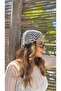 Kep002 Hand Knitted Pearl-Detail Fishnet Cap Hat - 3