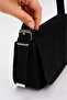 Black Suede Women's Shoulder and Shoulder Bag - 7