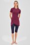 Women's Zippered Half-Closed Hijab Swimsuit, Short Sleeve Half-Closed Swimsuit with Wrap-Cut Skirt - 6