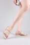 Ti̇tao Double Buckle Slippers Beige - 2
