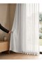 White Color Premium Linen Tulle Curtain |   1 to 3 Dense Pleats |   Washable - 2