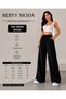 Triple Women's Black Gray Navy Blue Wide Leg Sweatpants - High Waist Loose Fit - 5