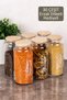6-Piece 1300 ml Food Set, Bamboo Vacuum Lid, Transparent Labeled Glass Jar, Legumes Set - 2