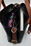 Women's Black Tan Large Size Inner Pocket Double Handle Scarf Detailed Useful Cross Strap Hand and Shoulder Bag - 5