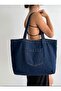 New Model Mega Large Size Denim Fabric Quality Both Daily and Stylish Hand and Shoulder Bag with Front Pocket - 2
