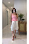 Floksy White Midi Length Trousers - 3