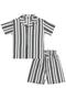 Striped 2-Piece Set for 6-9 Years Old - Black - 4