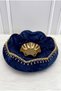 Navy Blue Bridal Henna Night Tray Basket Set, Velvet Shiny Stone Decorated, Engagement, Wedding, Marriage, Promise - 4
