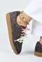 Barbella Women's Genuine Leather Anthracite Sneakers with Three Separate Alternative Laces - 6