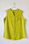 Lemon Mold Color Prevailing Collar Sleeveless Buttoned Single Pocket Casual Linen Look Woven Blouse 68 52 - 2