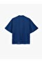 V-Neck Short Sleeve Crepe Blouse with Metal Accessories - 4