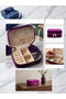 Jewelry Box Organizer Travel Case Necklace Ring Earring Organizer Velvet Purple 12Cmx8Cm
