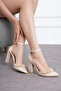 Vaghessa Sapphire – Women's Pearl Satin Thick Heeled Ankle Strap Shoes - 2