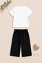 Bowknot Printed Girls' Tracksuit Set - T-Shirt & Sweatpants 2-Piece Combination |   Trendy Tracksuit Set for Ages 3-12 - 2