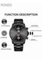 Mens Fashion Business Watch Stainless Steel Waterproof Chronograph Quartz Wristwatch - 2