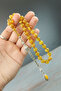 Certified Yellow Crimped Amber Prayer Beads, Sphere Cut, Men's Gift, Wooden Boxed - 3