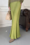 New Season Satin Maxi Skirt - Green - 2