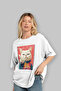 For the Love of Cats 59 Front Cat Printed White Oversize T-Shirt 100% Cotton Unisex Cat Lover Premium Design - 4