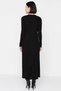 Women's Plus Size Long Sleeve Ribbed Knitwear Dress Cardigan Set Buckle Maxi Length Comfortable Casual Modern - 5