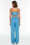 Women's Plus Size High Waist Wide Leg Tie Detail V-Neck Sleeveless Beach Set Casual Comfortable Stylish - 5