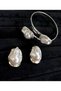 Steel Pearl Detailed Adjustable Women's Bracelet and Earring Set - 8