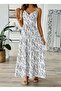 Women's Strappy V-Neck Tie Back Long Jersey Dress - 5