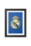Alayra Real Madrid FC 3D Textured Logo Poster Framed Painting With Black Frame (12 inches x 9inches)