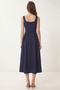 A-Line Midi Woven Dress Lwf0026 Dark Blue - 4