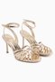 Eleni Gold Ankle Buckle Women's Heeled Shoes - 4