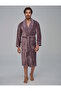 Premium Men's Niki Velvet Robe with Belt and Pockets, Soft Textured Jacquard Robe