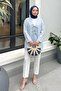 Three-Lace Hijab Kimono 2339 - Baby Blue - 2