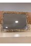 Tray Decorative Brass Rectangular Mirror Chain Model Large Size Color Gold Diameter 39X29 cm - 5