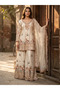 Ivory Chinon Silk Embroidered Sharara Suit - HRT8416 | Ivory - 2