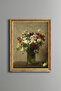 Garden Flowers in Glass Vase - Vintage Patterned Frame - Slim Model